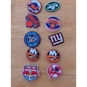New York Sports Shoe Charms Knicks Mets Yankees Islanders Jets Etc Lot of 10